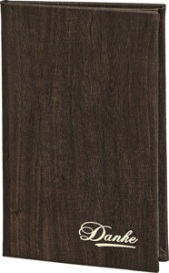 Rechnungsmappe Restaurant Ahorn Dunkelbraun Rechnungsmappe Gastronomie Ahorn Dunkelbraun Text Danke Designleder